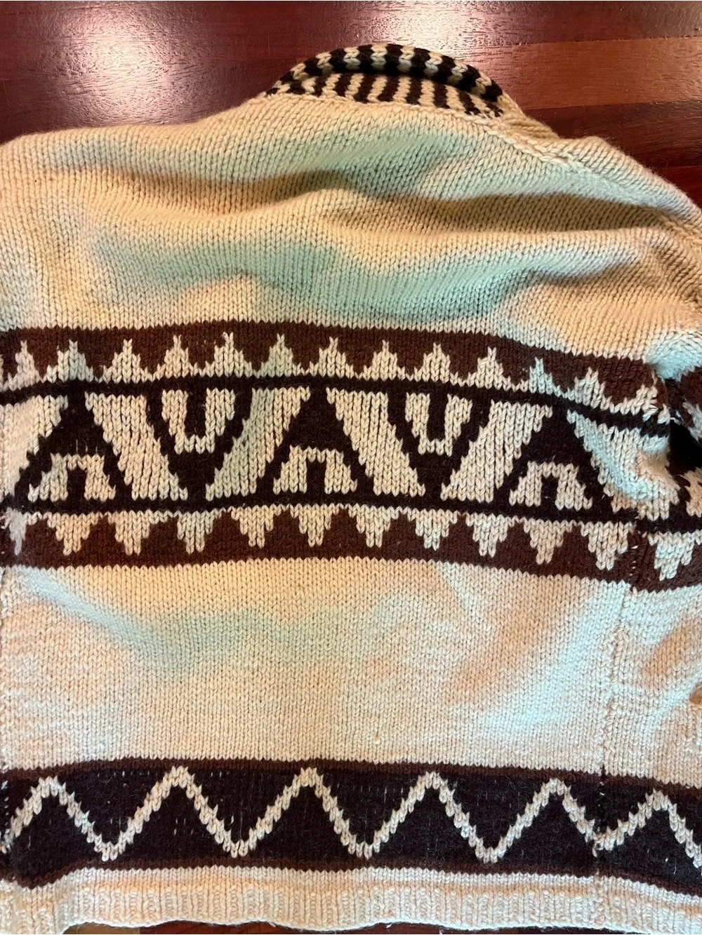 Vintage Hand Knit Wool Starsky/Cowichan-style Heavyweight Cardigan (no tags)